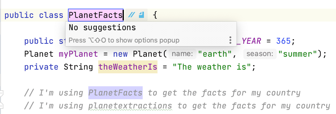 Refactoring Options