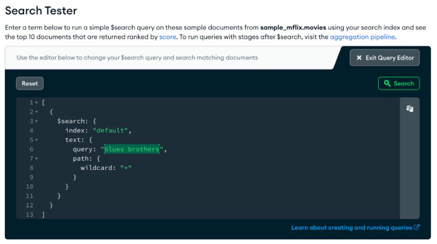 Search Tester Query Editor