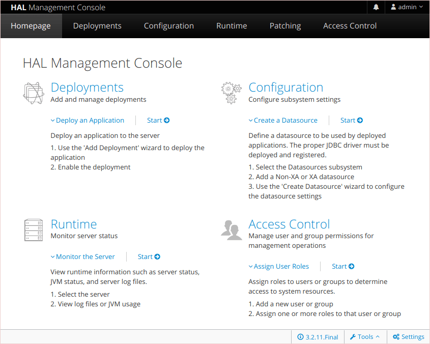 wildfly admin panel ui