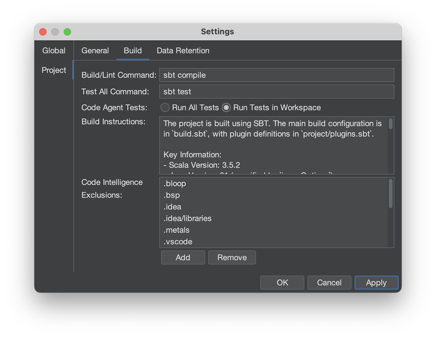 Build Settings