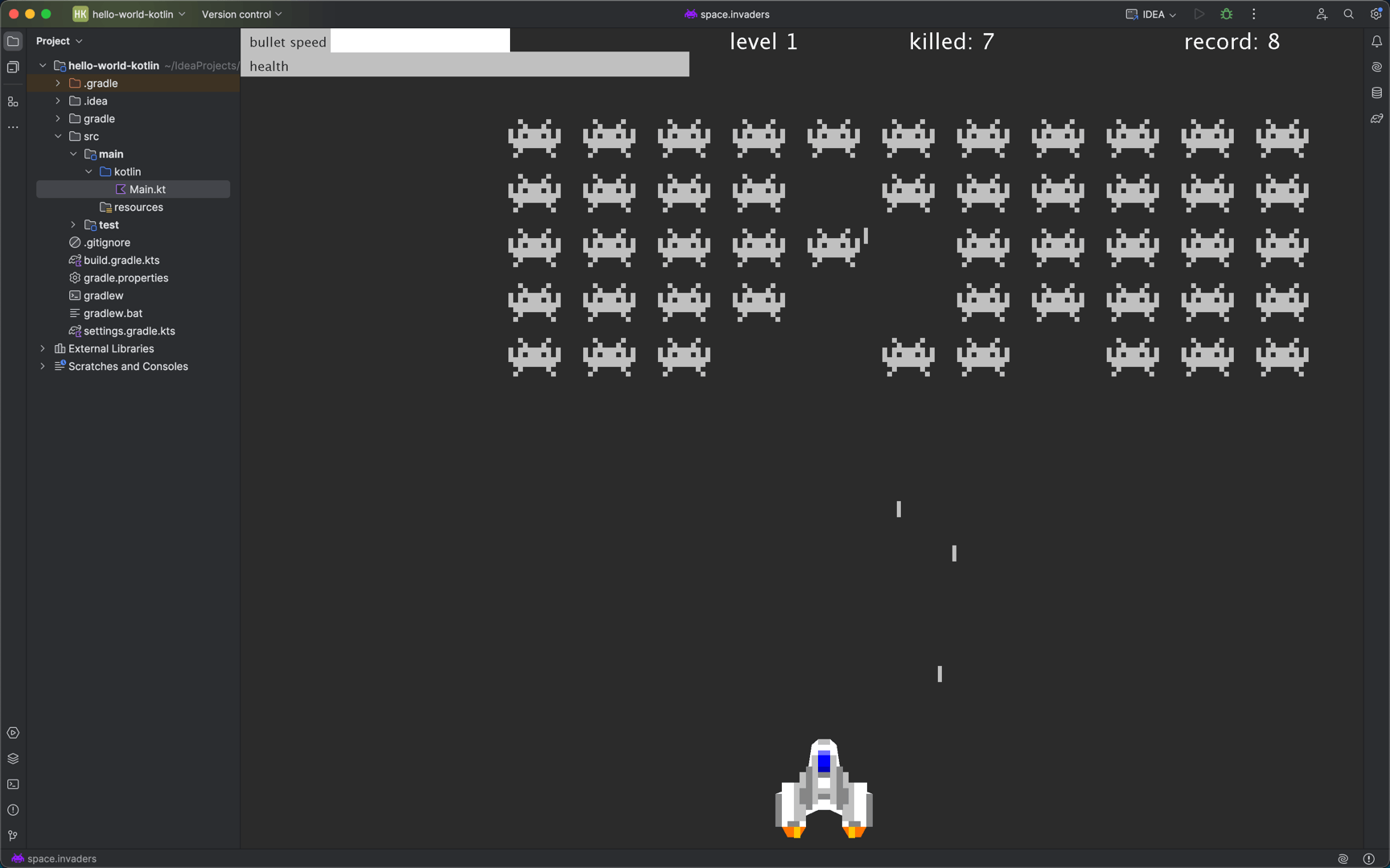 Space Invaders in IntelliJ IDEA’s editor