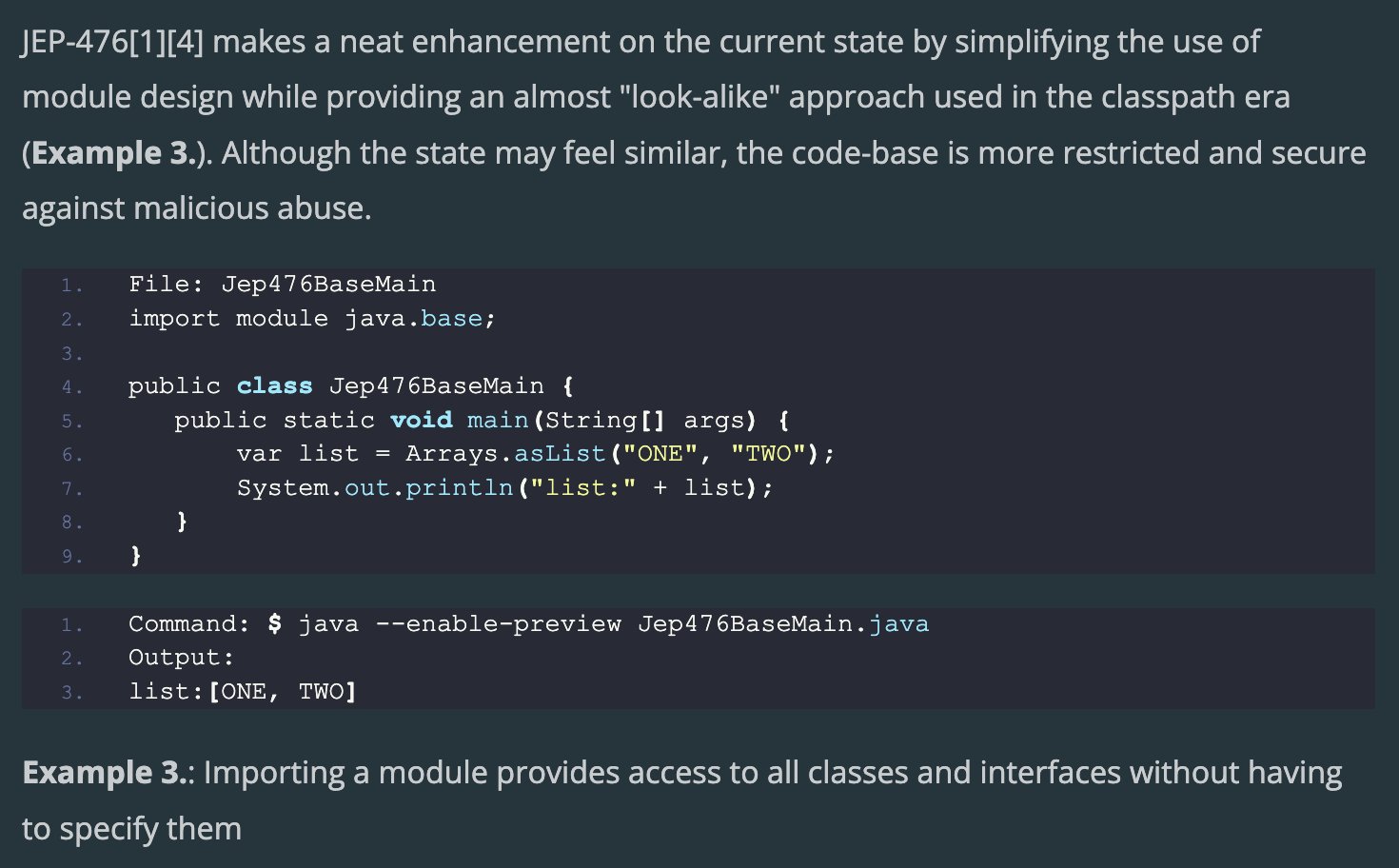 JDK 23: Module Design Pattern with JEP-476