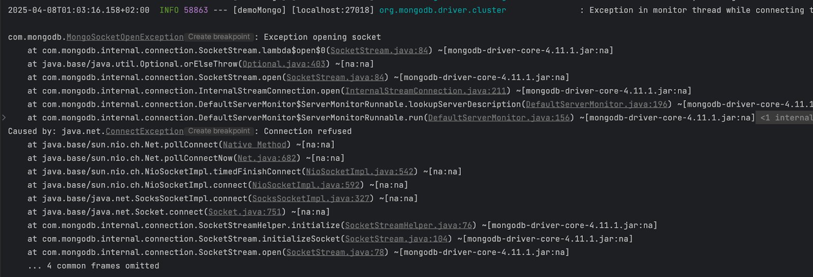 socket exception