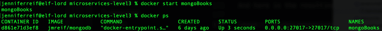 dockerstartMongoBooks
