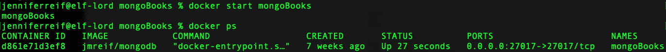 dockerstartMongoBooks