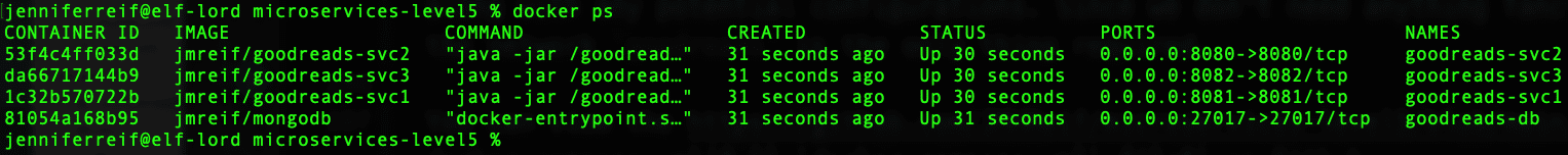 docker ps