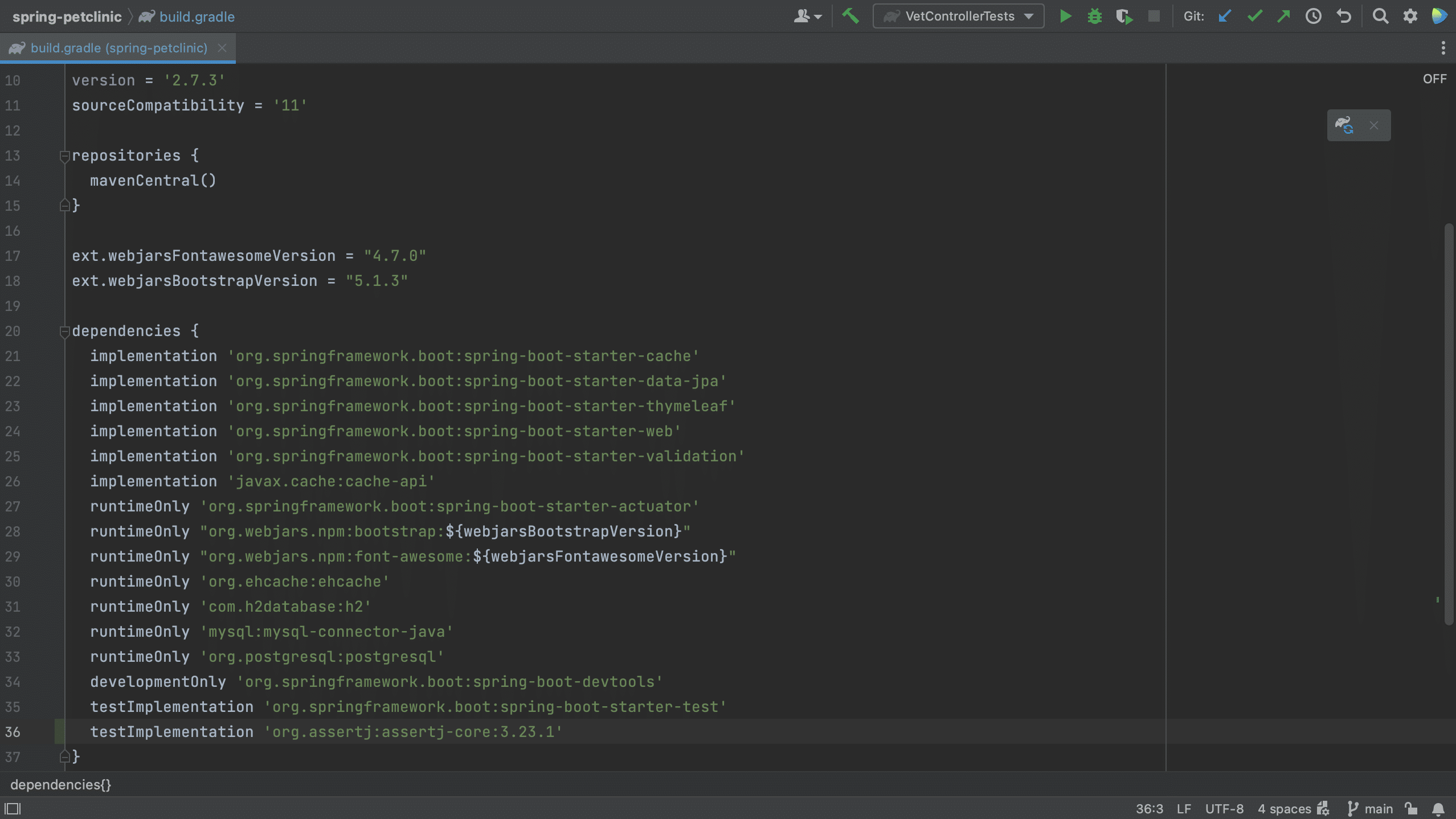 Copy dependency into build.gradle