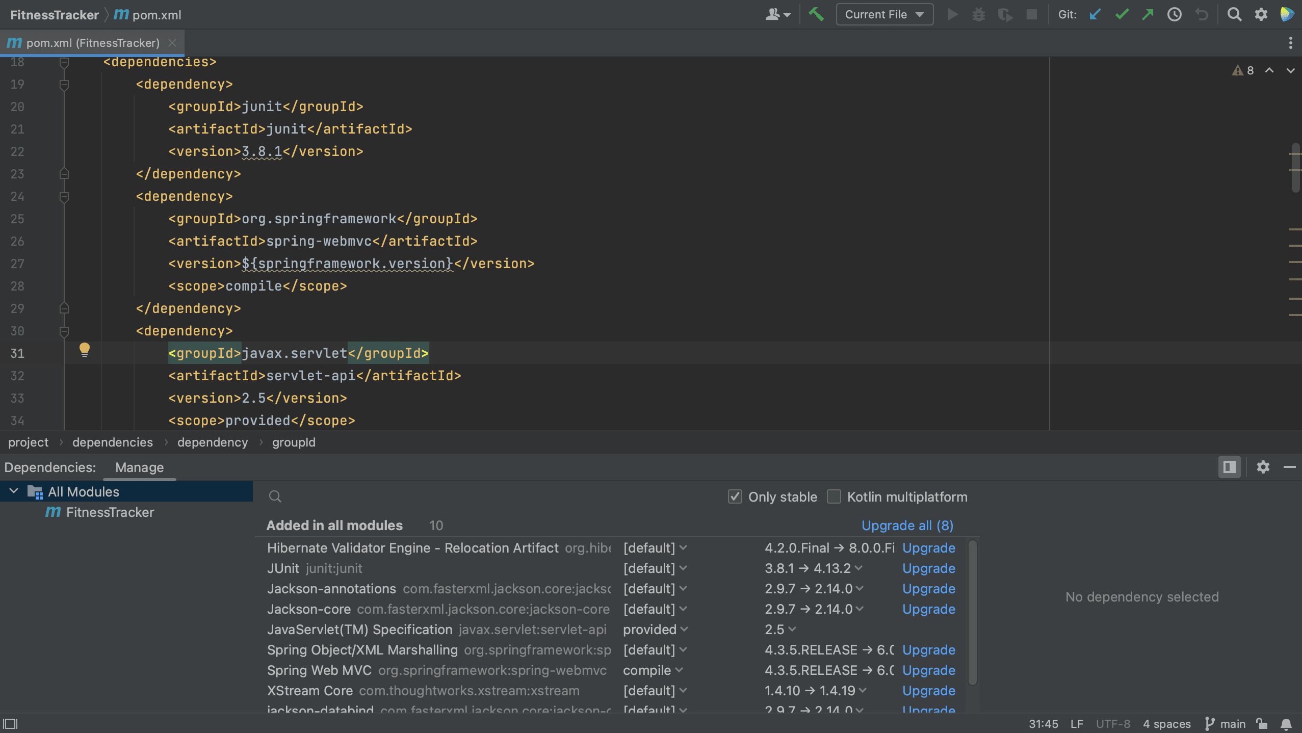 Dependencies with newer versions