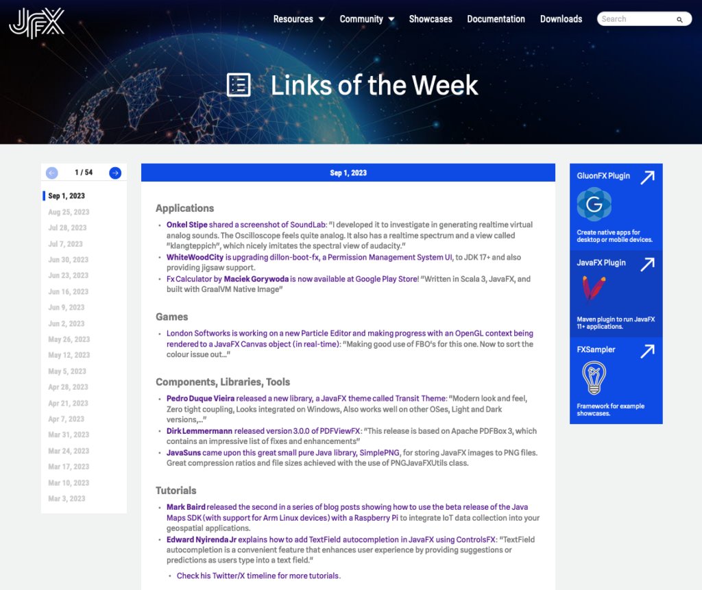 History of the Links Of The Week on JFX Central