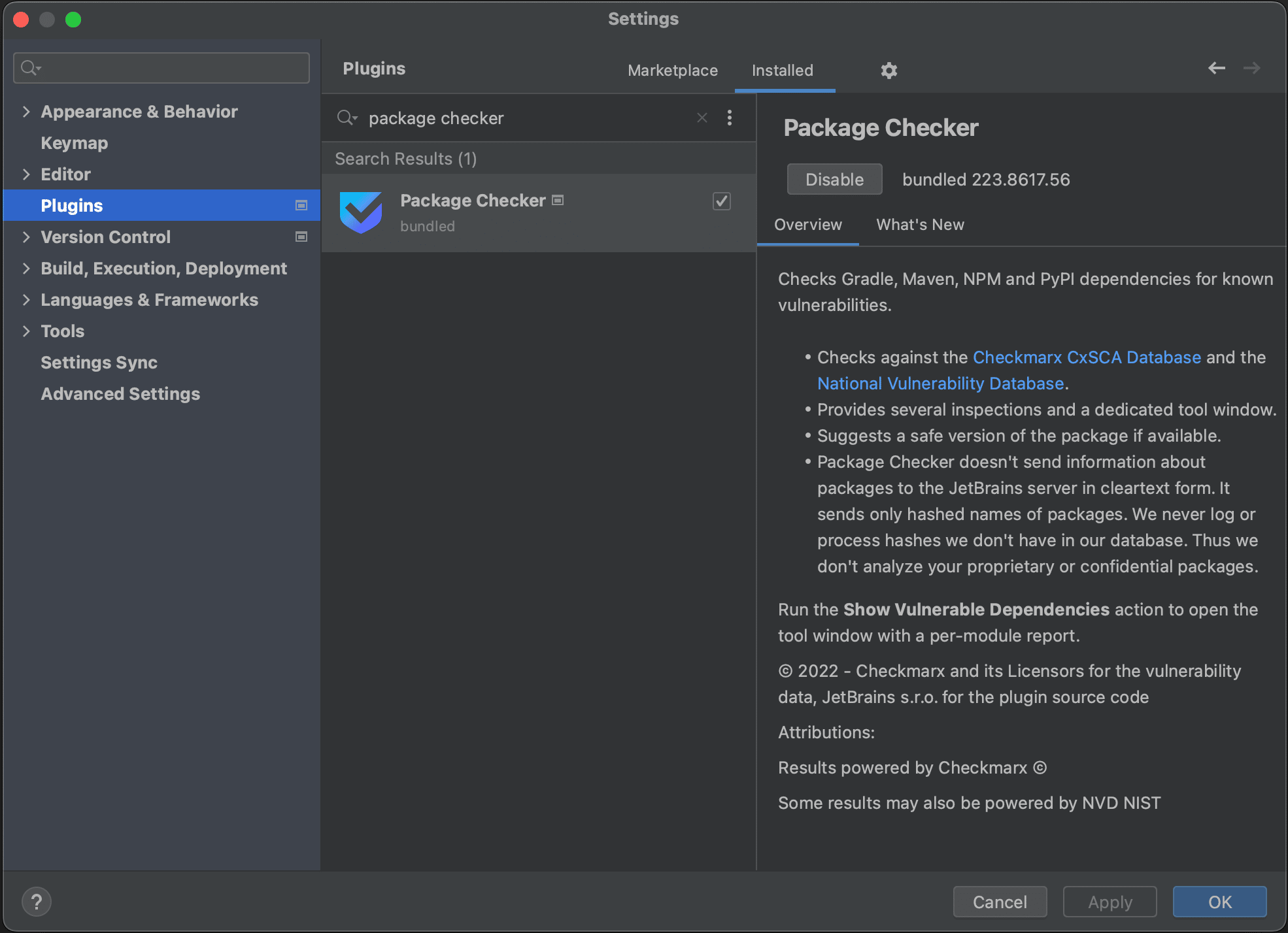 Package Checker plugin Package Checker plugin