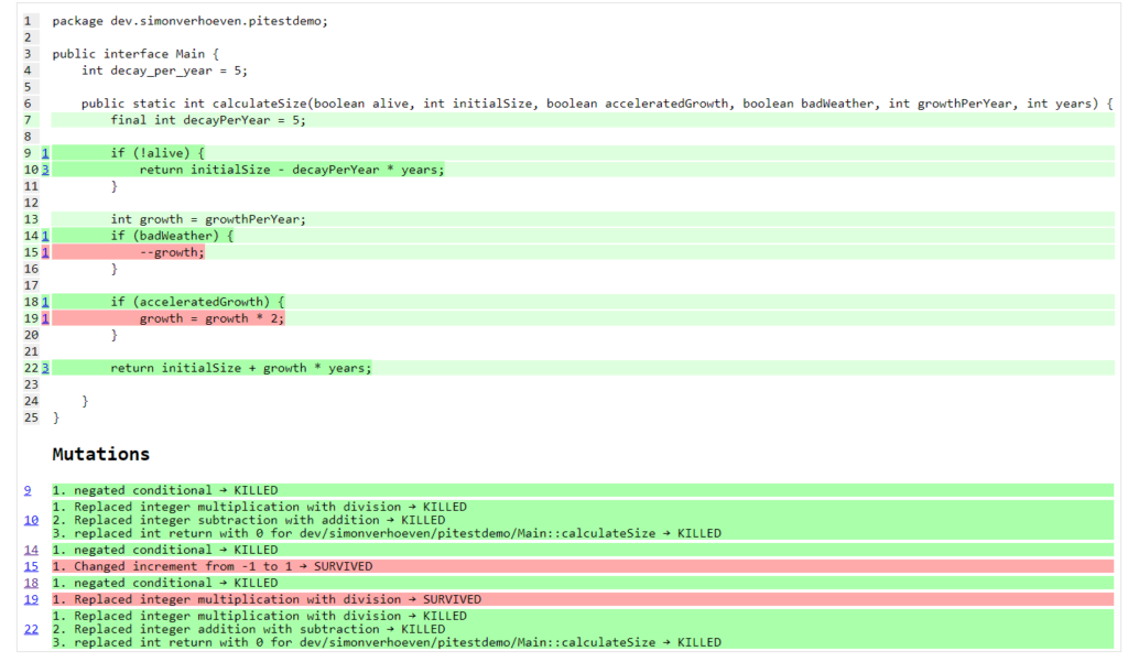 A mutation coverage report with even more killed mutations