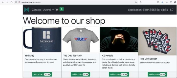 Access the application with the local URL