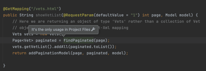 Find Usage in IntelliJ IDEA