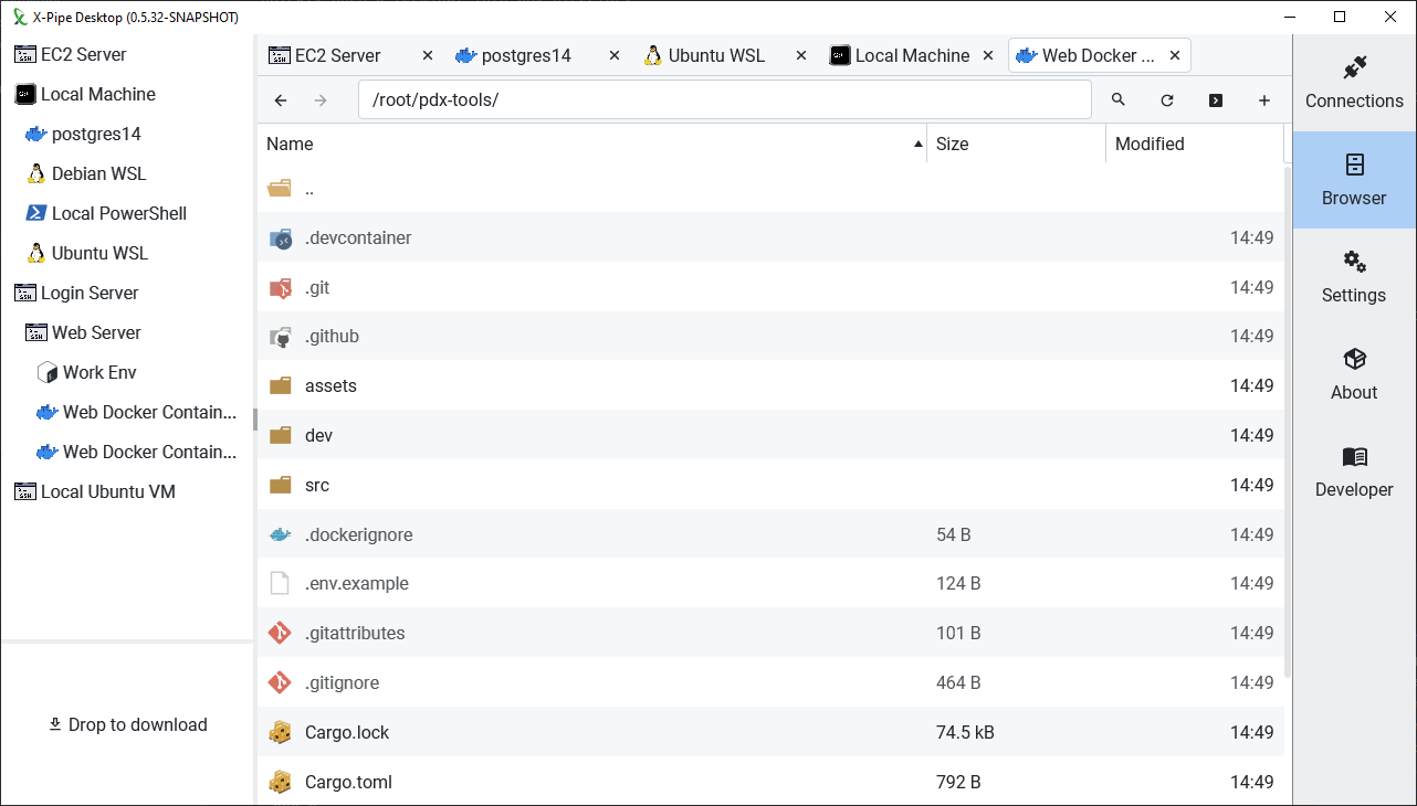 Remote file explorer