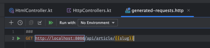 The generated request

