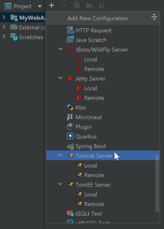 New Apache Tomcat server