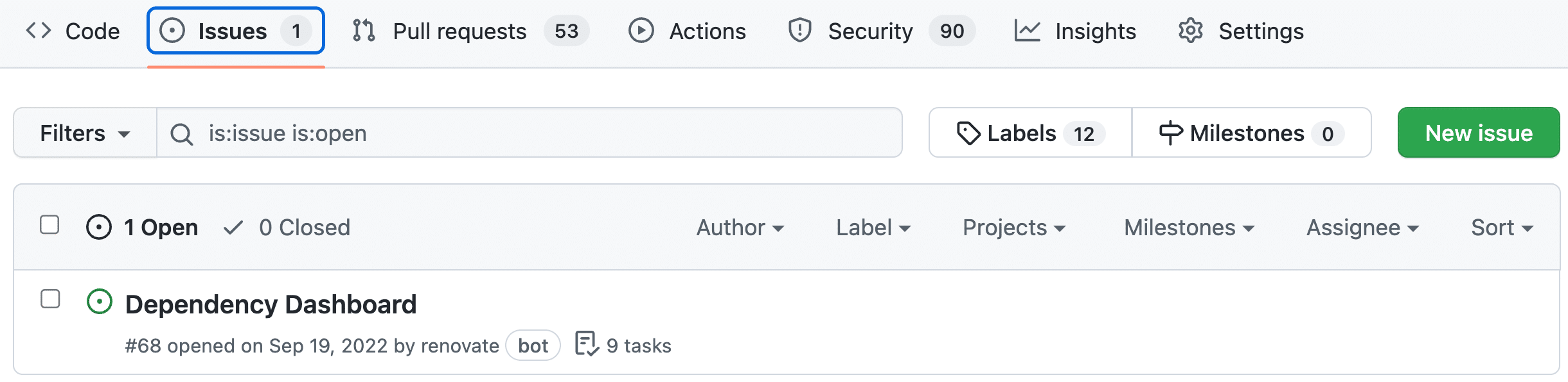 Renovate Dependency Dashboard