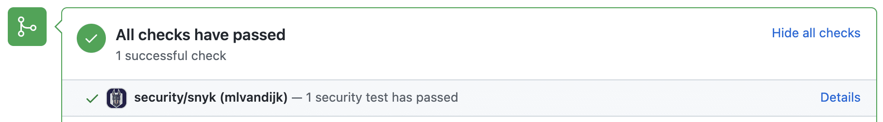 Snyk Open Source security test on PRs