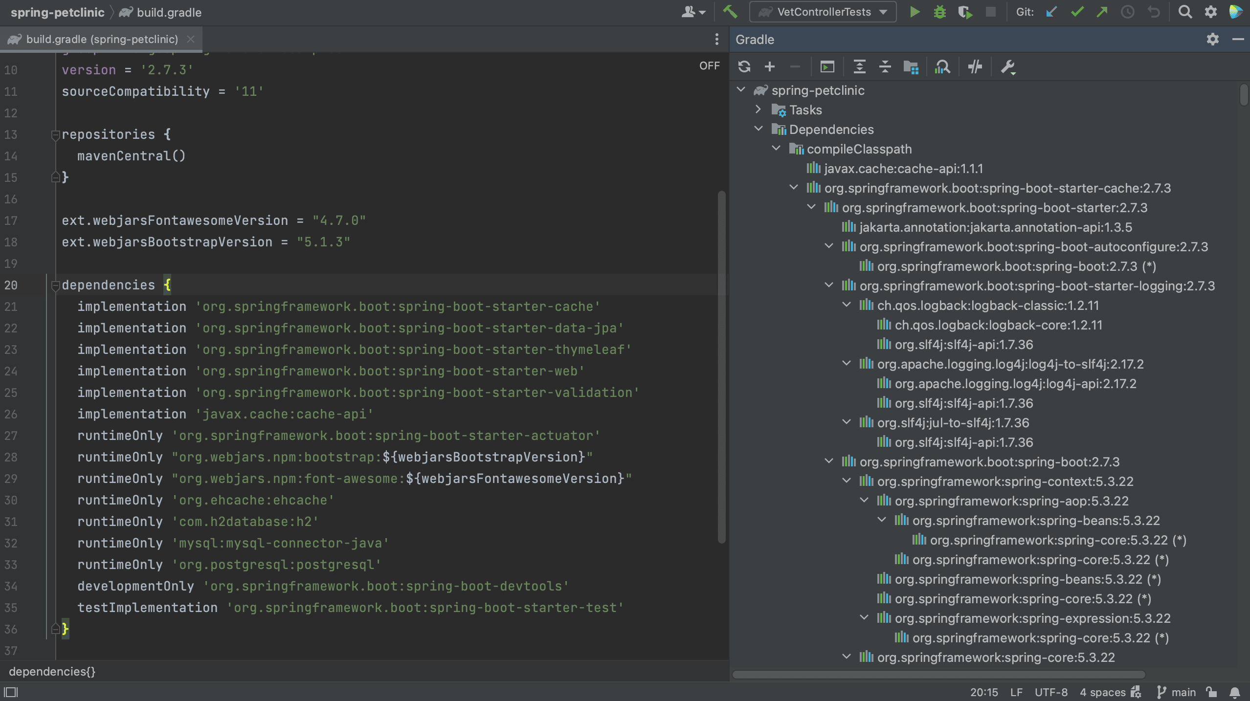 Gradle Build Tool Window showing dependencies