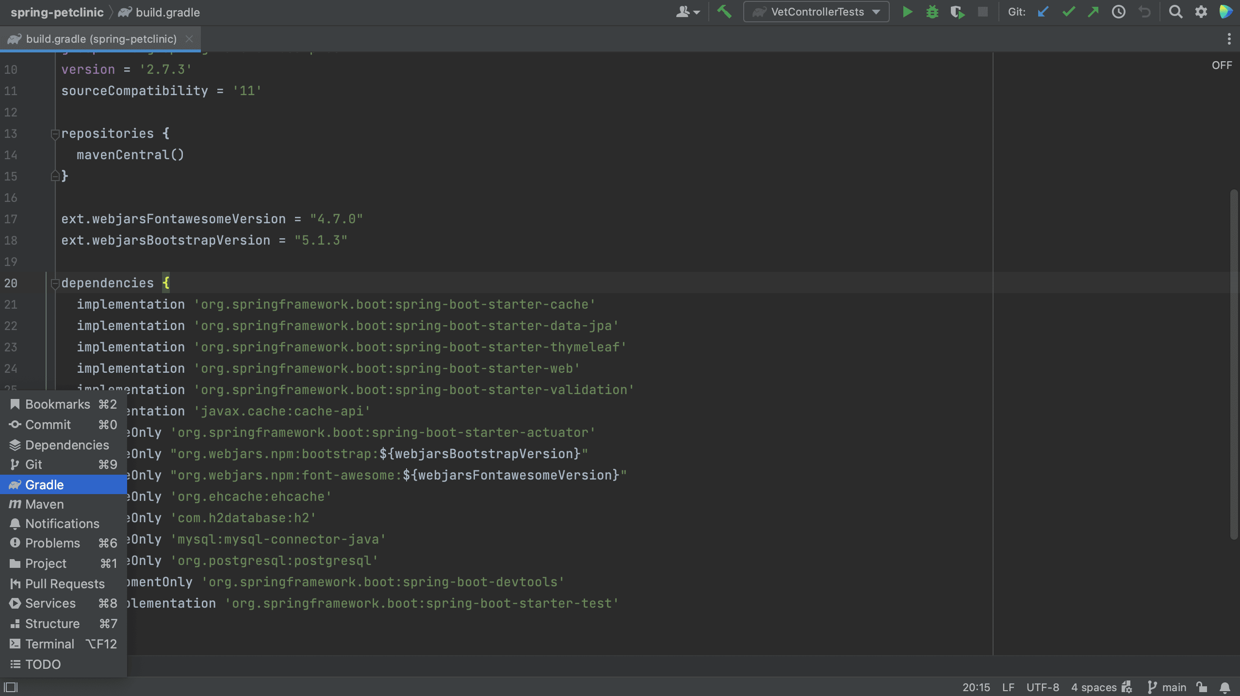Open the Gradle Build Tool Window in the Quick Launch menu