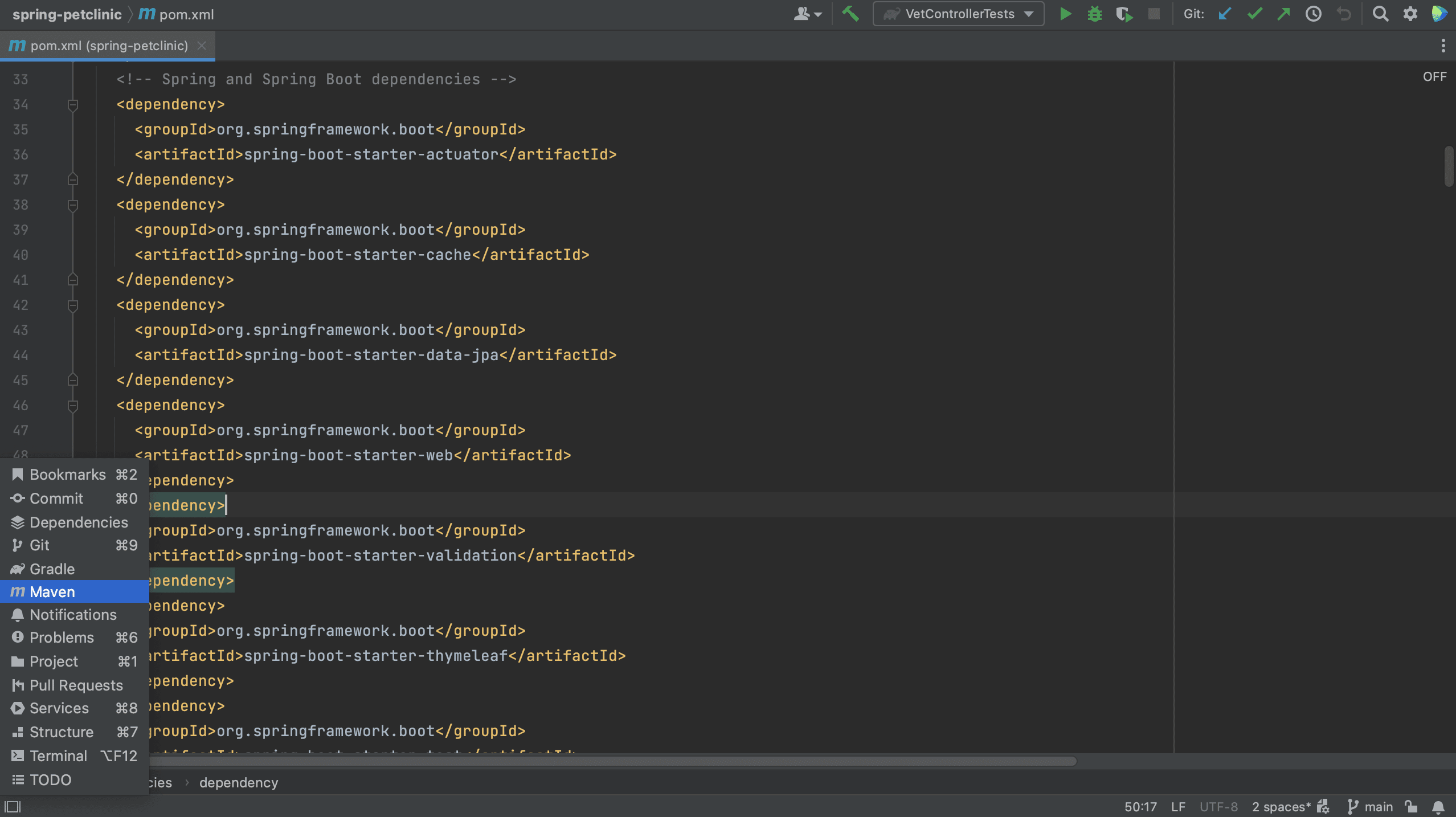 Open the Maven Build Tool Window in the Quick Launch menu